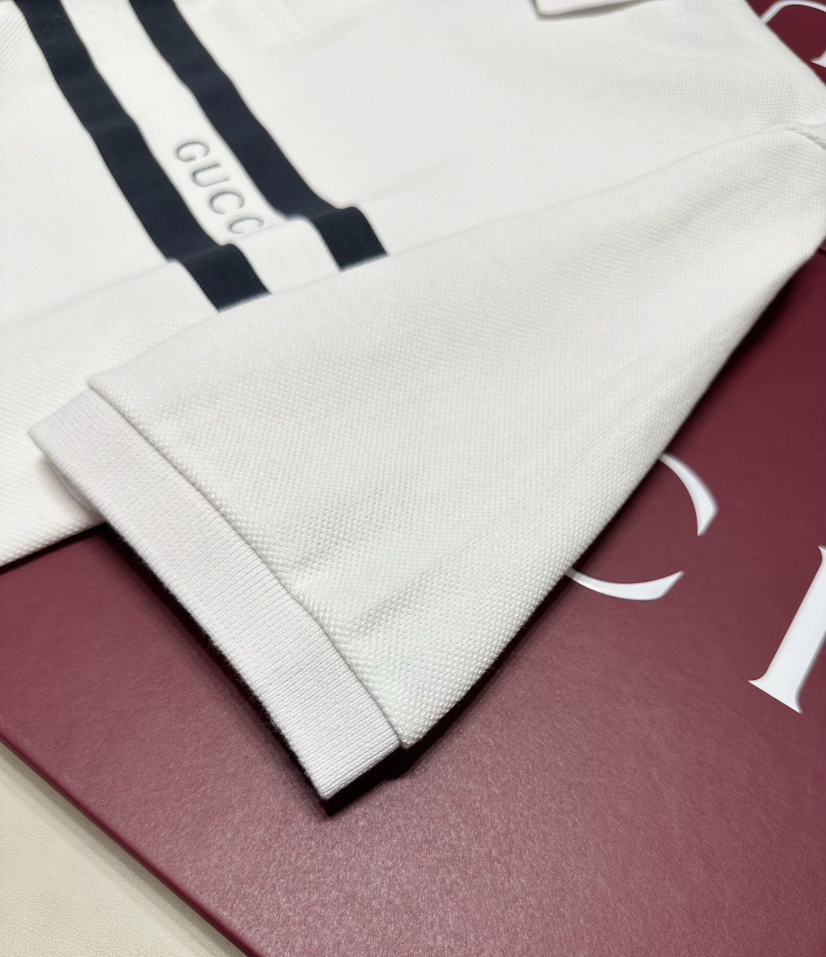 ÁO GUCCI LOGO POLO SHIRT WHITE