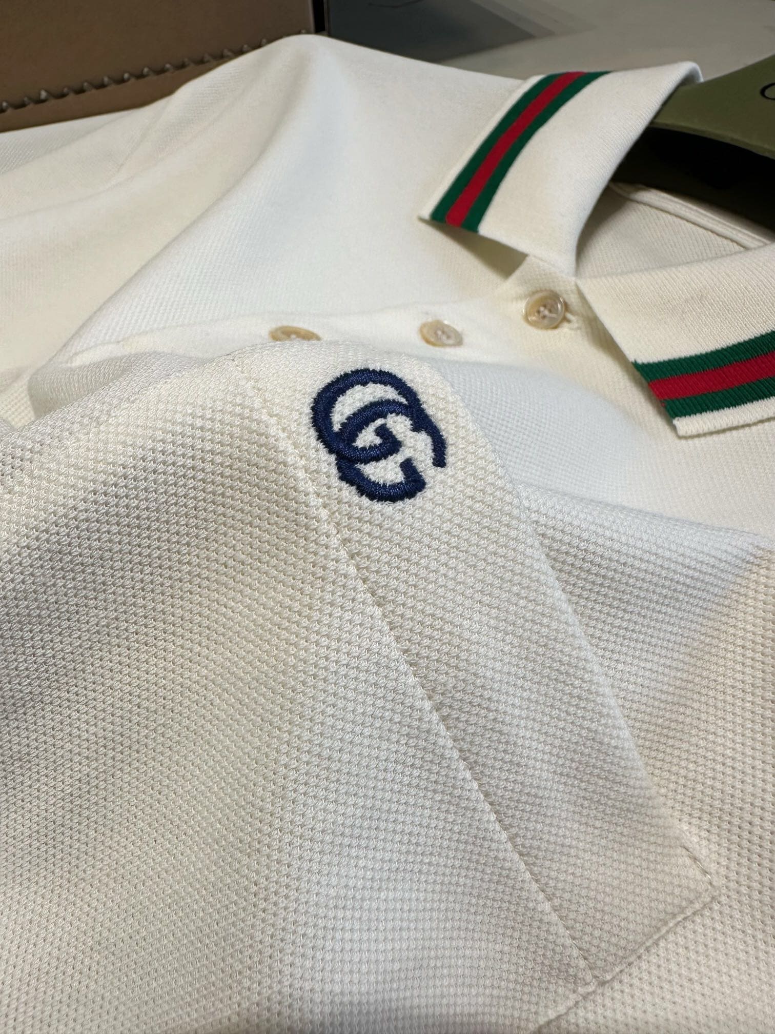 ÁO GUCCI GG POLO SHIRT WHITE