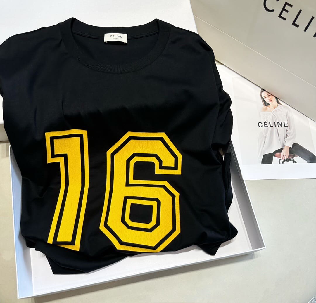 ÁO CELINE NUMBER 16 T SHIRT BLACK