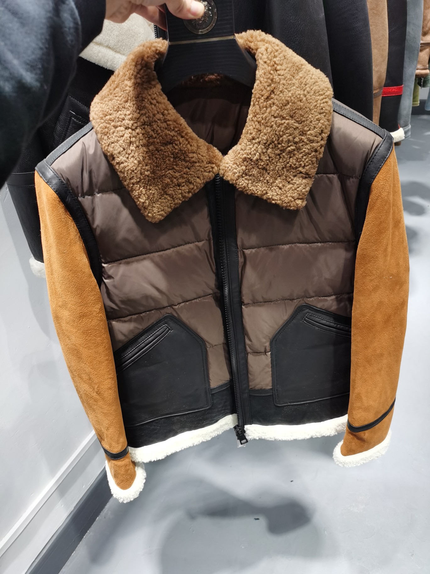 ÁO MONCLER LEATHER JACKET LÓT LÔNG