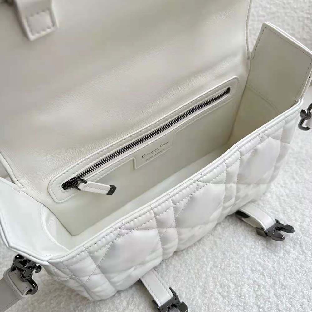 TÚI Dior Women Small Diorcamp Bag Latte Macrocannage Calfskin Top Quality
