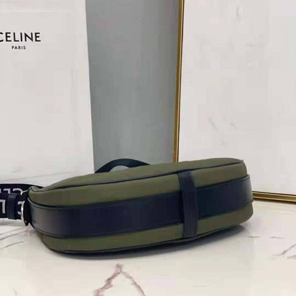 TÚI Celine Women Medium Ava Bag with Celine Strap in Quilted Nylon-Green