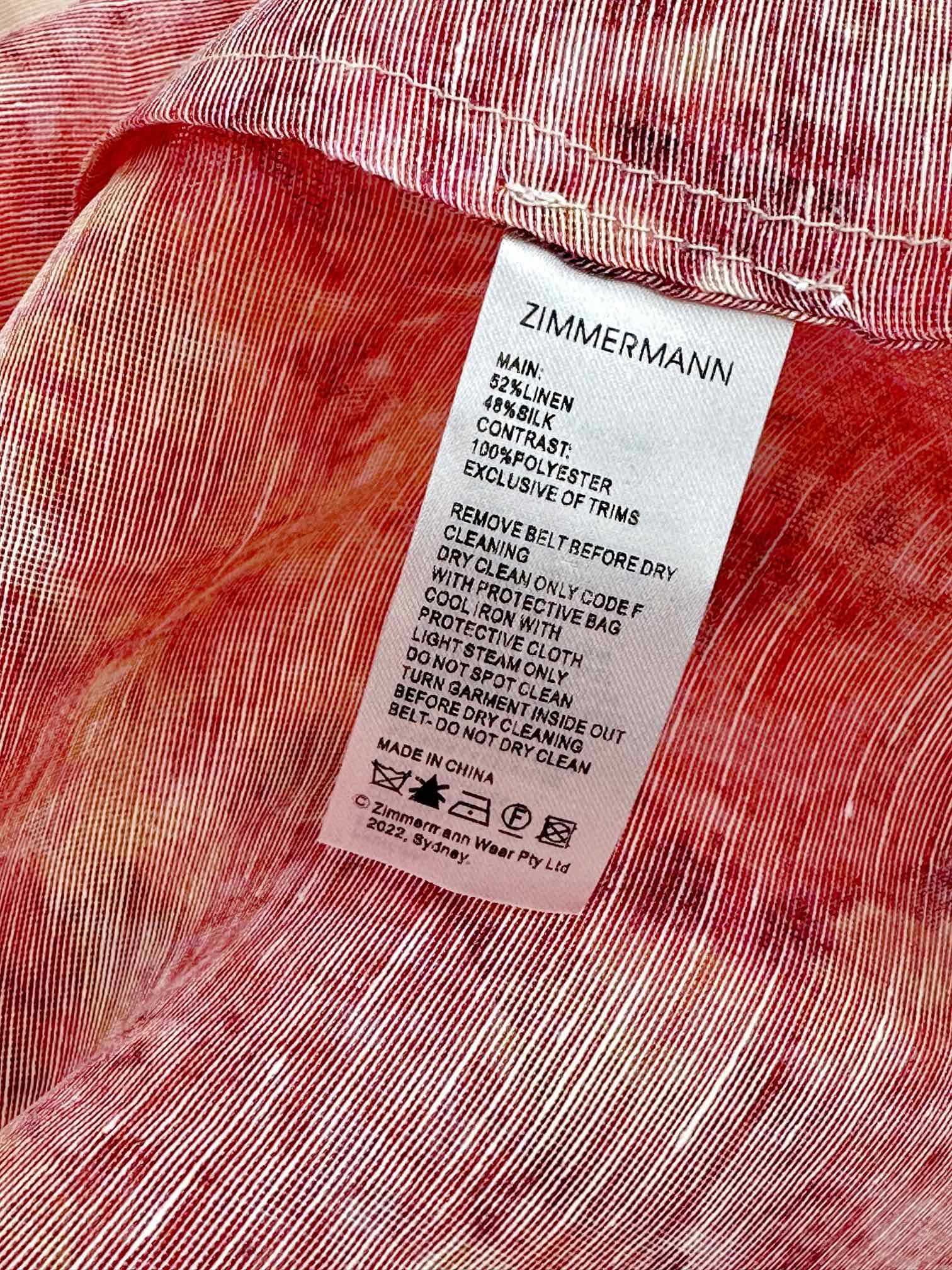 VÁY ZIMMERMANN Red Flower Vintage Dress