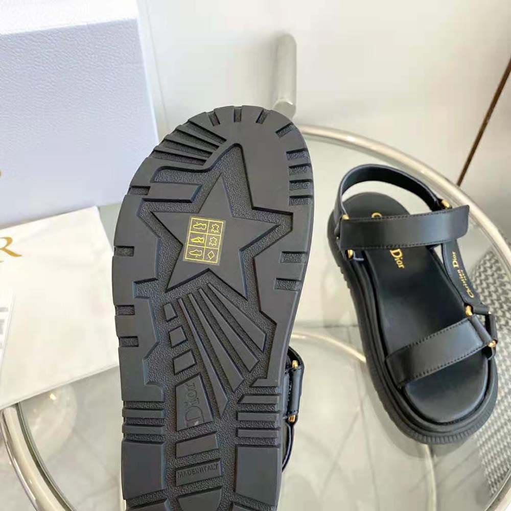 DÉP SANDALS Dior Women D-Wave Sandal Black Lambskin