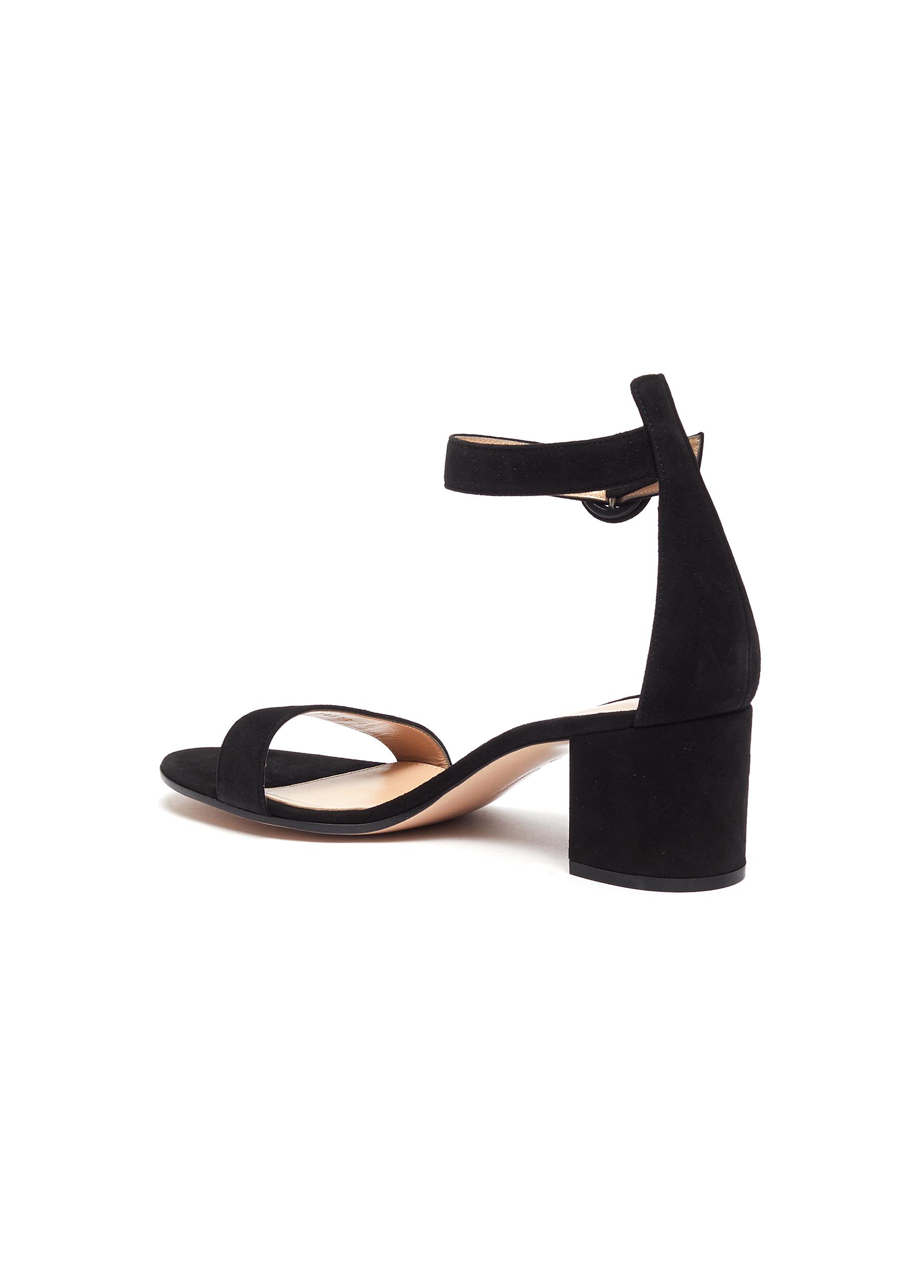 GIÀY GIANVITO ROSSI VERSILIA 60' BLOCK HEEL SUEDE SANDALS
