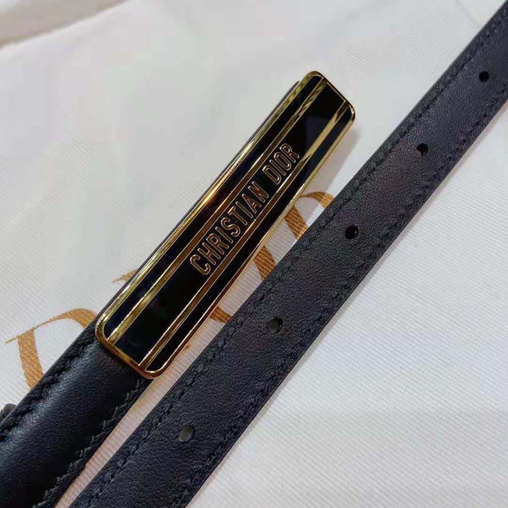 DÂY LƯNG Dior Women Dior-id Belt Black Smooth Calfskin 15 MM