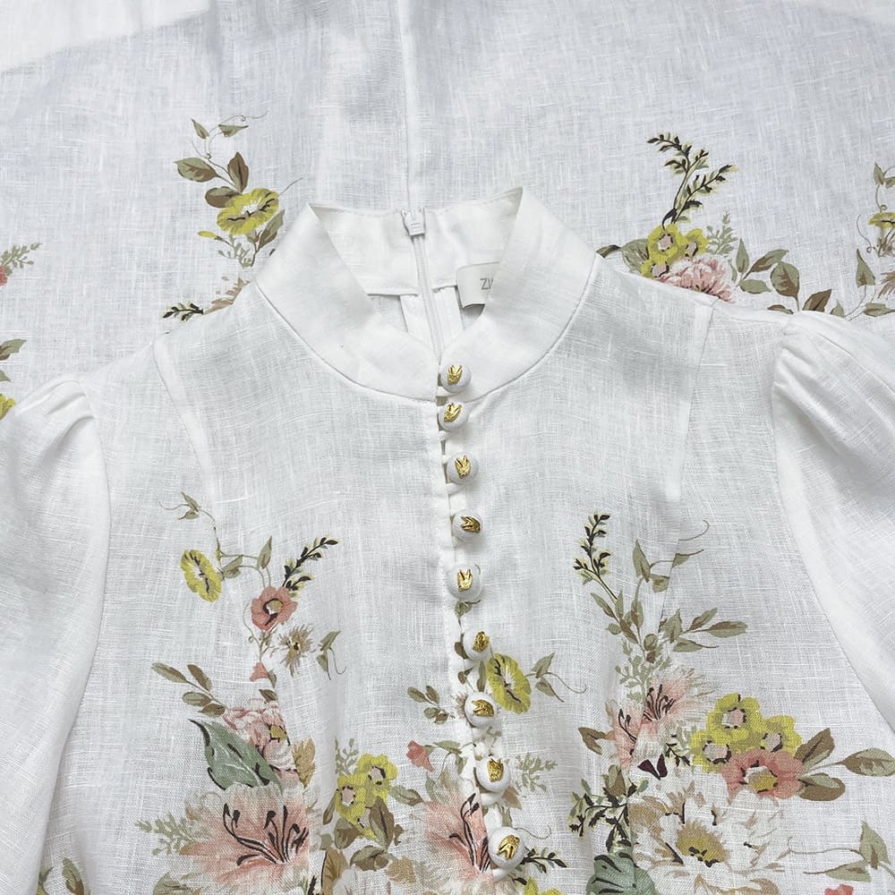 VÁY ZIMMERMANN Vintage Flower Long Sleeve Long Dress High Classy