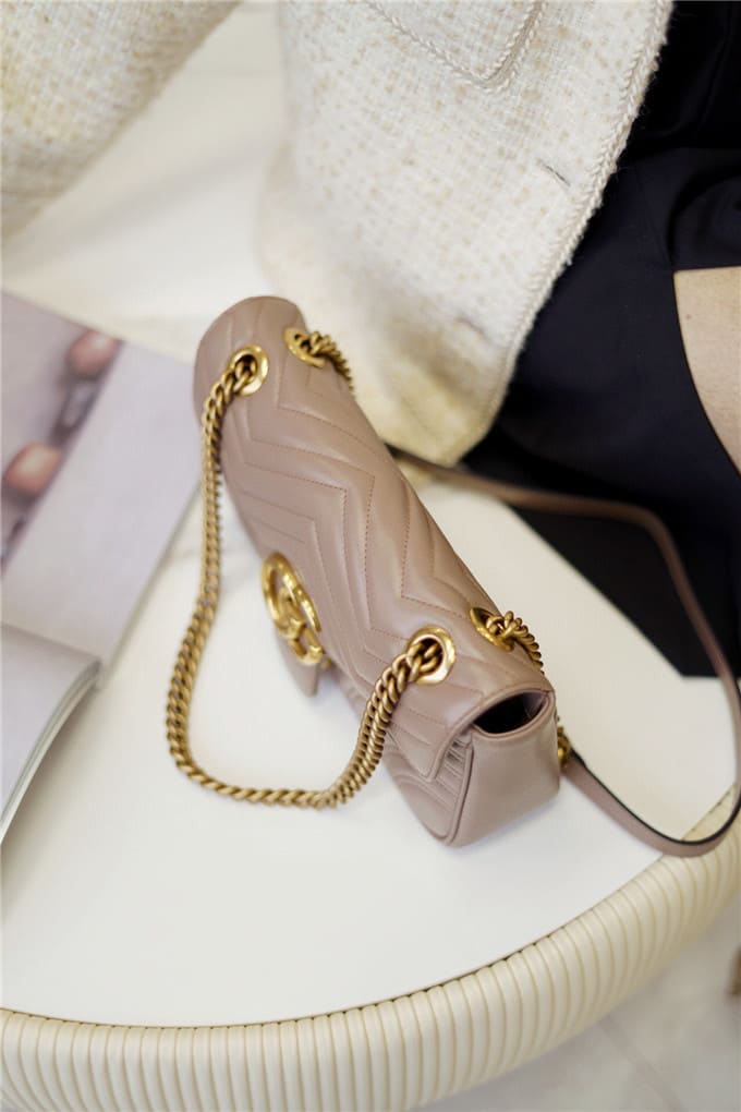 TÚI Gucci Marmont small matelasse shoulder bag beige Top Quality