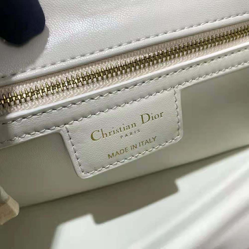 TÚI Dior Women Caro Box Bag with Chain Latte Quilted Macrocannage Calfskin Top Quality
