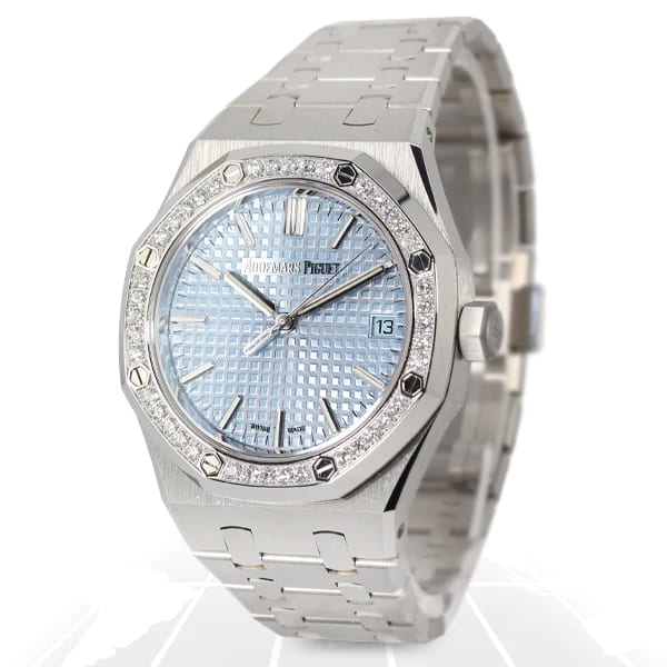 Đồng hồ Ademars Piguet Royal Oak 50TH ANNIVERSARY bản kỉ niệm mặt số màu ice blue