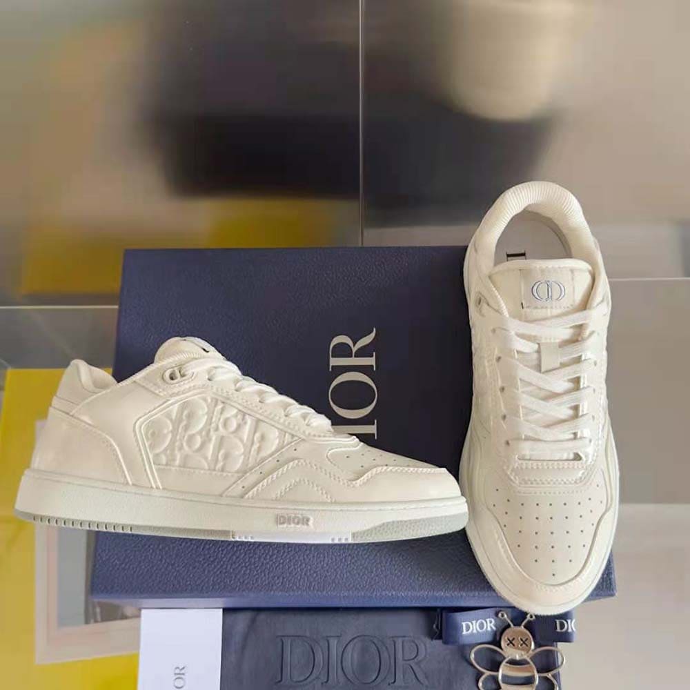 GIÀY DIOR B27 Low-top Sneaker Cream Patent Calfskin and Dior Oblique Gravity Leather