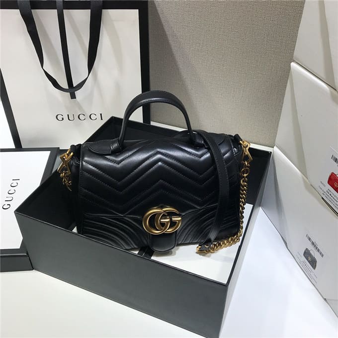 TÚI Gucci GG marmont small top handle bag black Top Quality