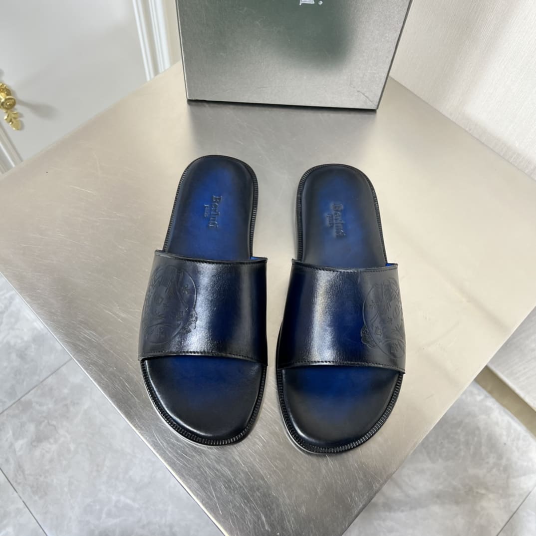 DÉP BERLUTI PATINA LEATHER SLIPPER