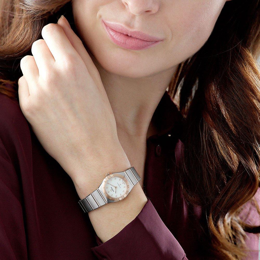 ĐỒNG HỒ OMEGA Constellation Manhattan Steel and 18ct Sedna Gold Diamond Ladies Watch