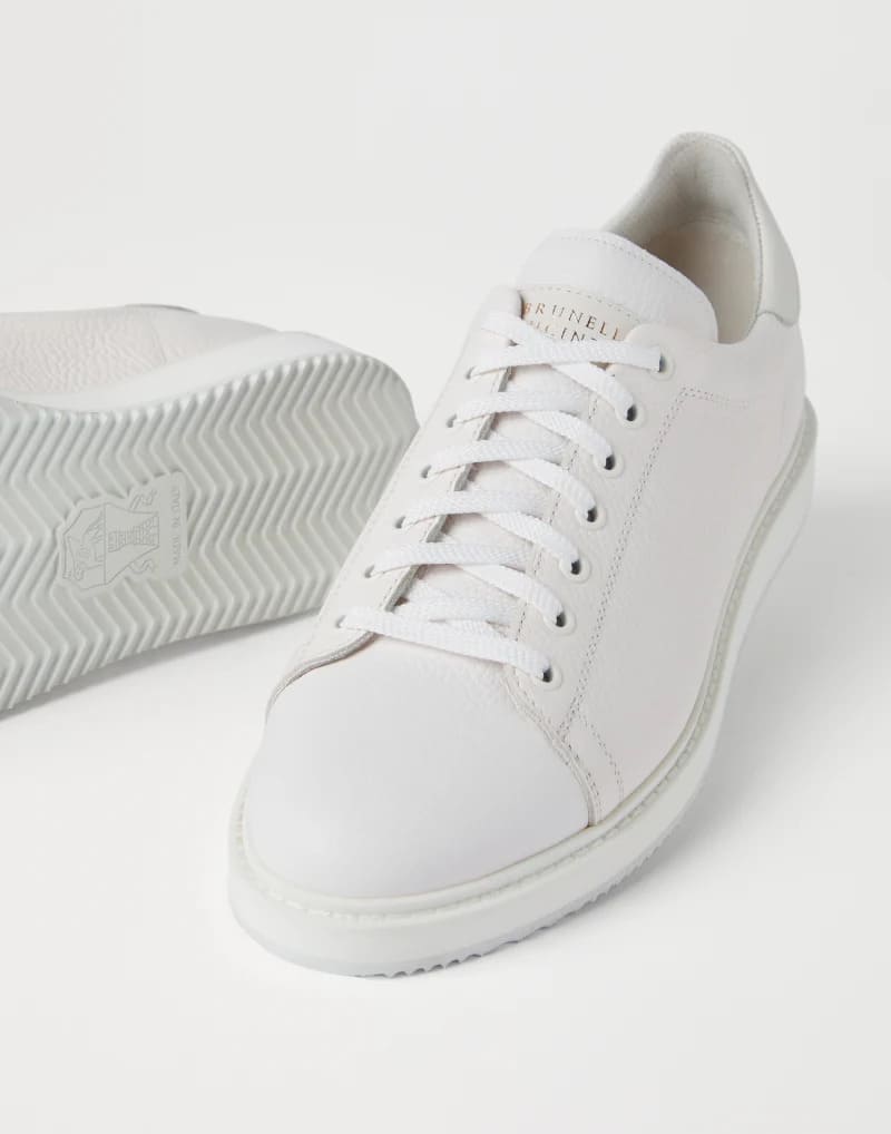 GIÀY BRUNELLO CUCINELLI SNEAKERS GRAIN CALFSKIN SHOES AAA DA BÊ HẠT
