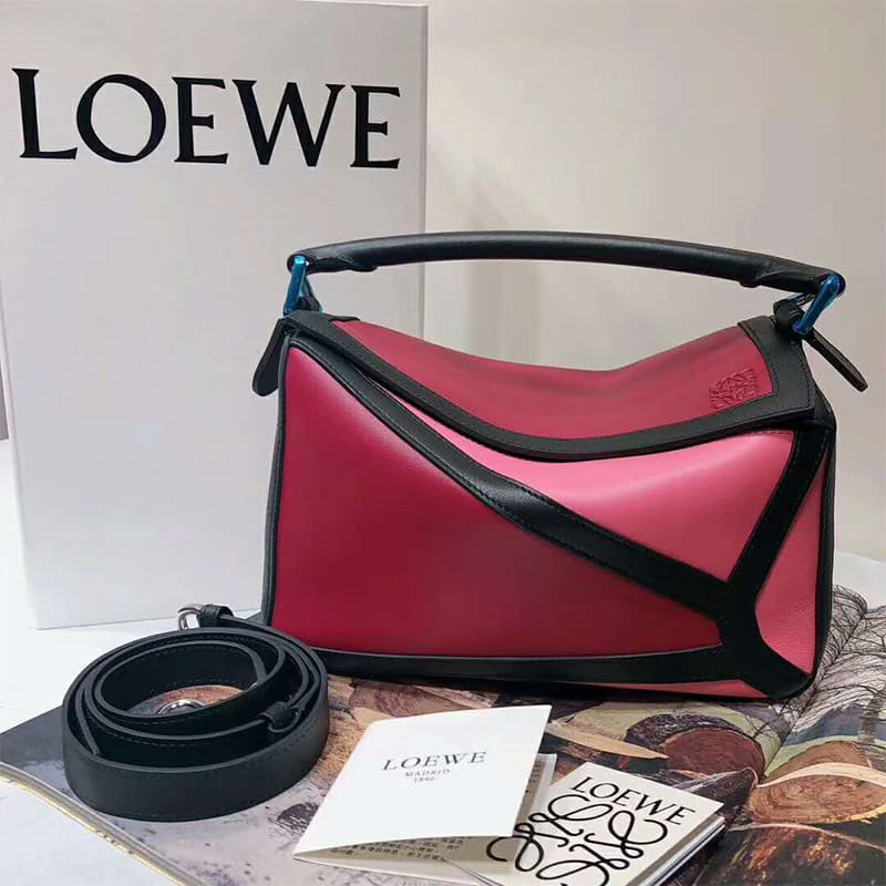 Túi Loewe Women Puzzle Graphic Small Bag Raspberry/Wild Rose