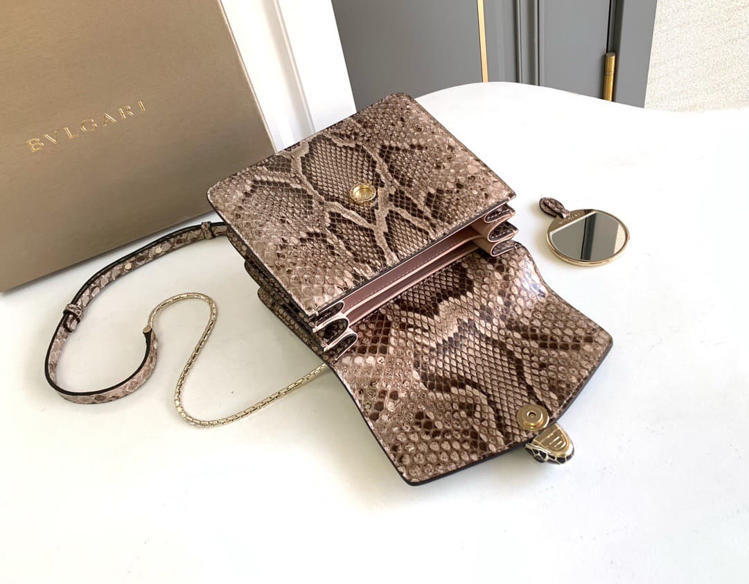 TÚI BVLGARI SERPENTI PYTHON SKIN DA TRĂN