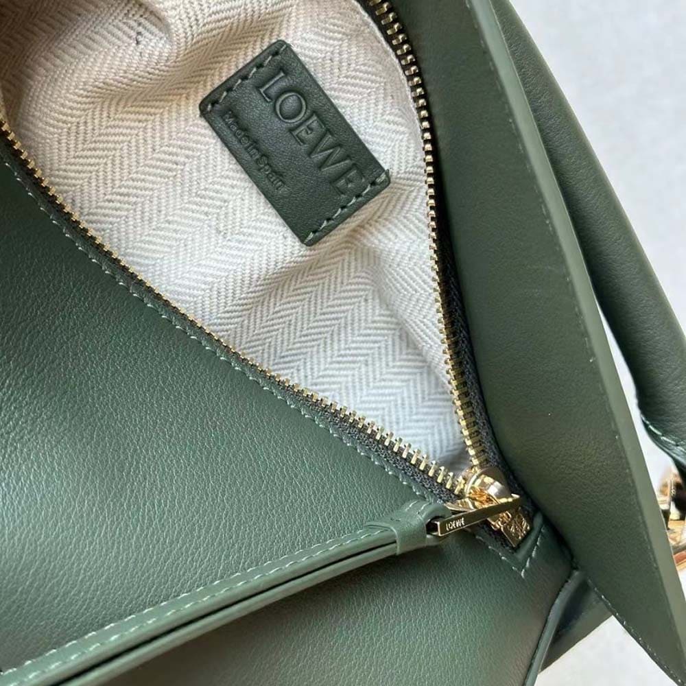 Túi Loewe Unisex Small Puzzle Bag in Classic Calfskin-Green