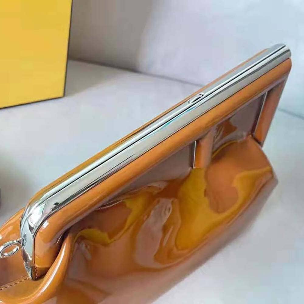 TÚI Fendi Women First Midi Brown Patent Leather Bag