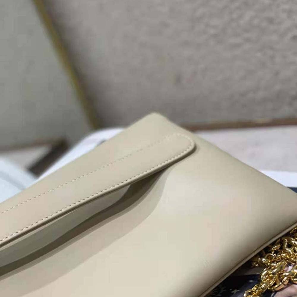 TÚI Dior Women Medium Dior Bobby Bag Grained Calfskin with Whipstitched Seams-White Top Quality