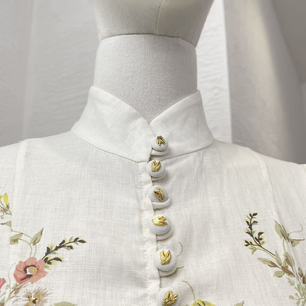 VÁY ZIMMERMANN White Floral Print Mini Dress with Belt High Classy