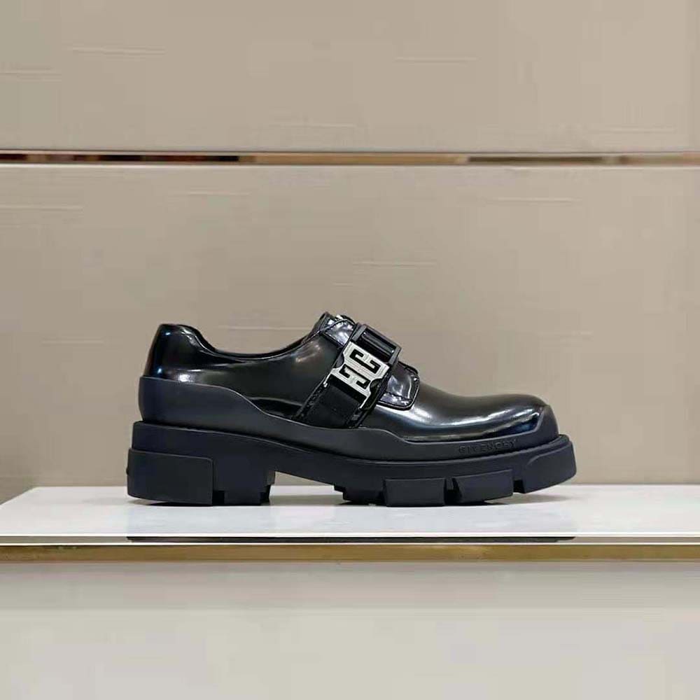 GIÀY GIVENCHY Terra Derbies in Leather-Black