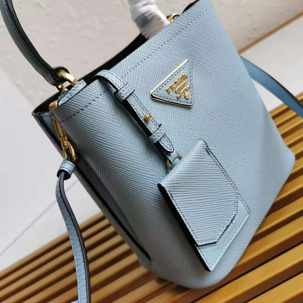 TÚI Prada Women Small Saffiano Leather Prada Panier Bag-Blue