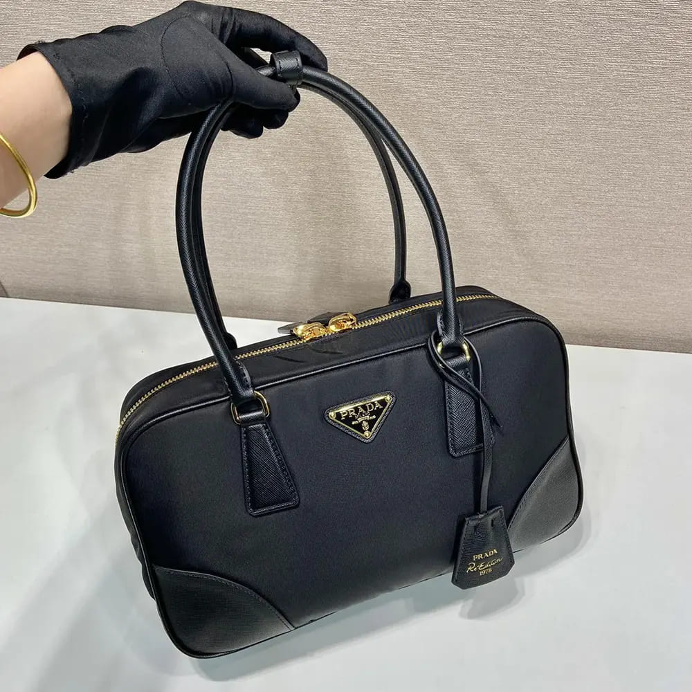 TÚI PRADA Women Re-Edition 1978 Medium Re-Nylon and Saffiano Leather Two-handle Bag-Black