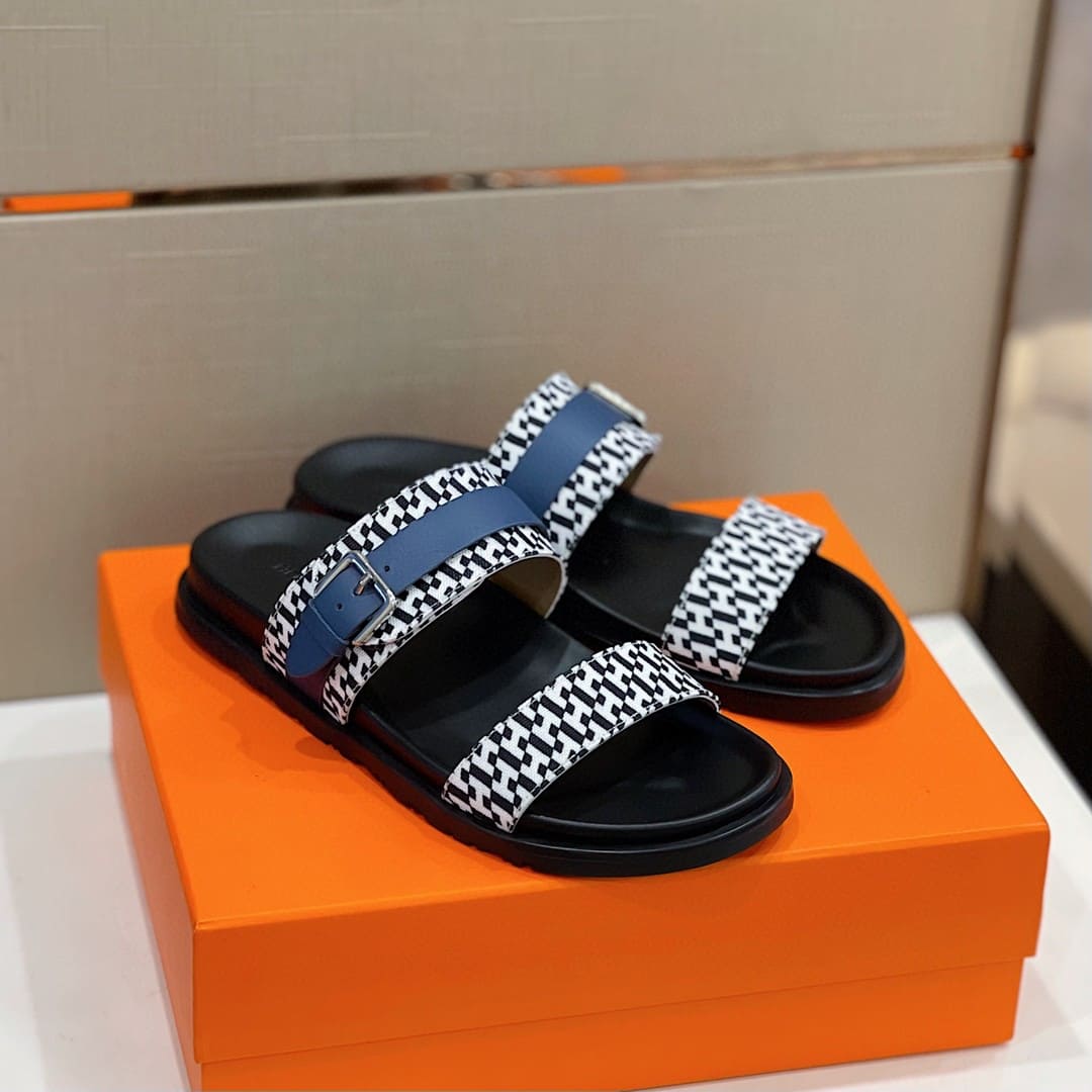DÉP HERMES BLUE H SANDAL AAA