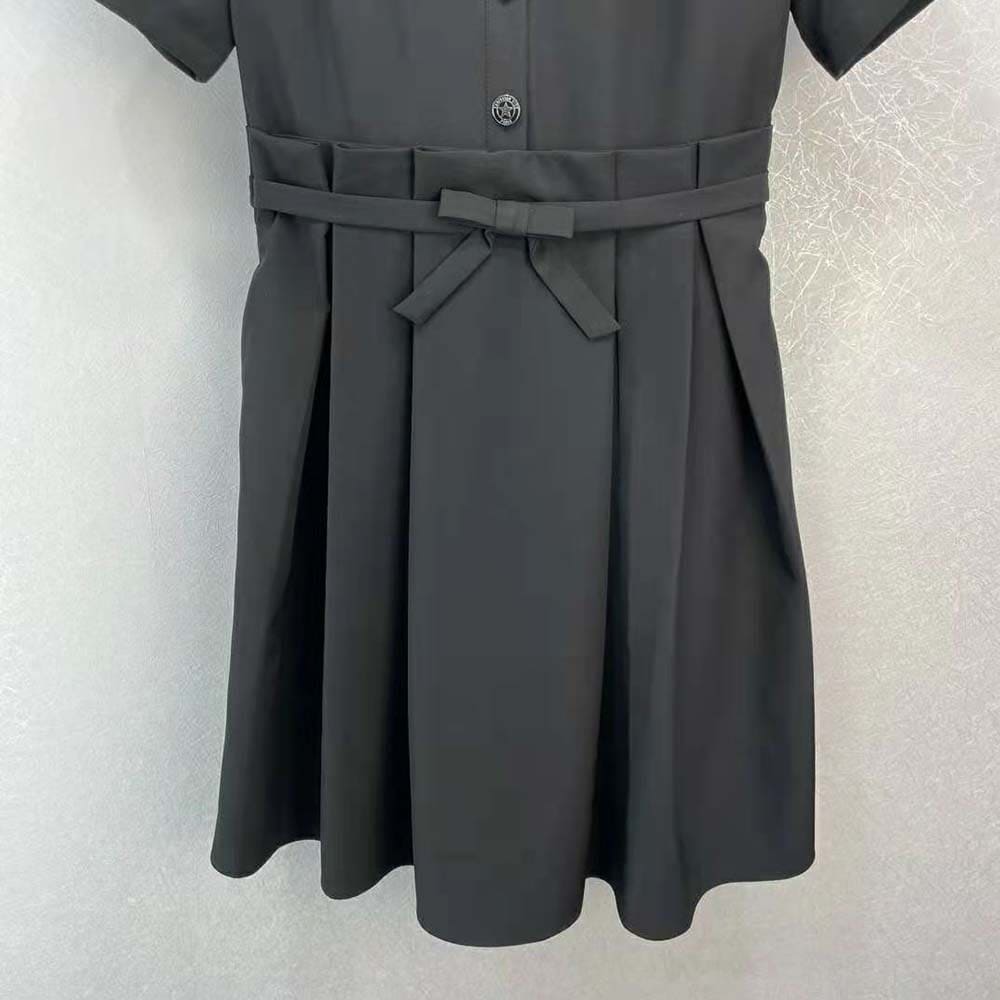 VÁY Dior Women Short Flared Dress Black Wool and Silk