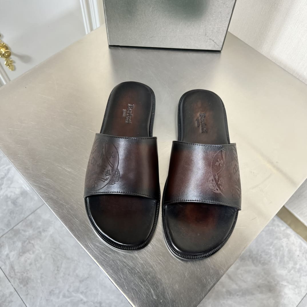 DÉP BERLUTI PATINA LEATHER SLIPPER