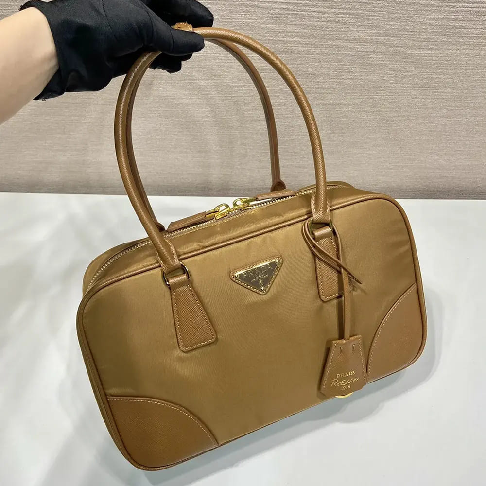 TÚI PRADA Women Re-Edition 1978 Medium Re-Nylon and Saffiano Leather Two-handle Bag-Brown