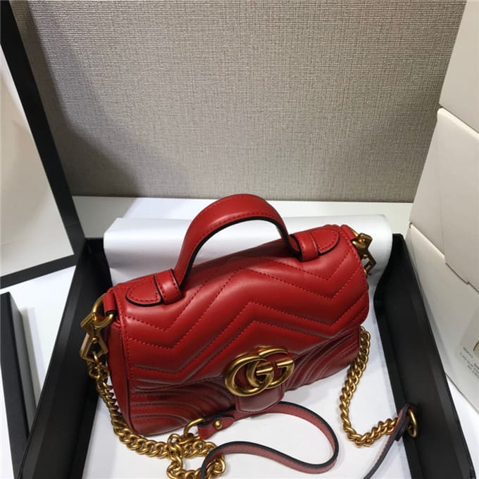 TÚI Gucci GG marmont mini top handle bag red Top Quality