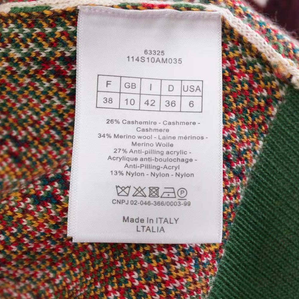 ÁO DIOR Sweater Multicolor Stretch Cashmere and Wool with Toile de Jouy Motif