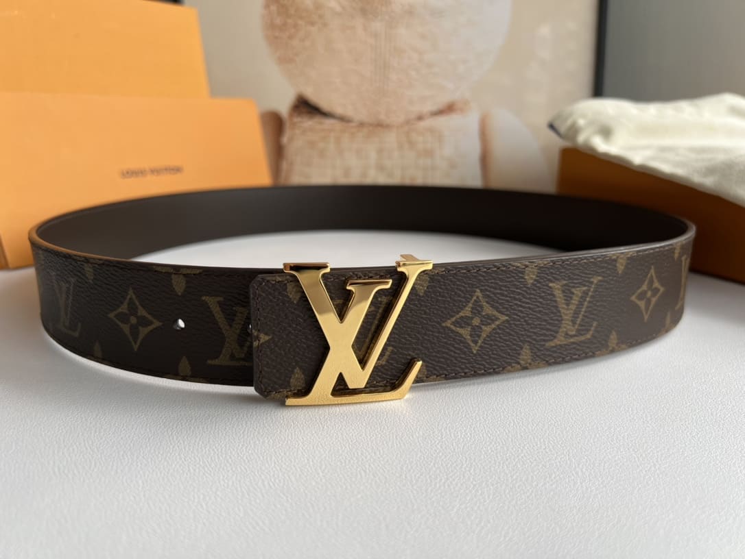 DÂY LƯNG LOUIS VUITTON BROWN MONOGRAM LEATHER Khóa vàng