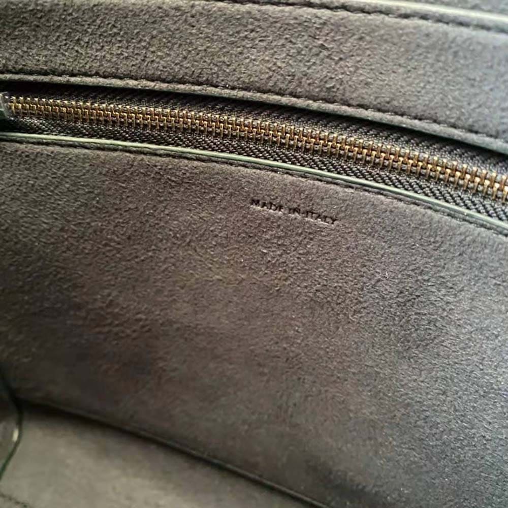 TÚI Celine Women Sangle Bucket Bag in Soft Grained Calfskin-Green