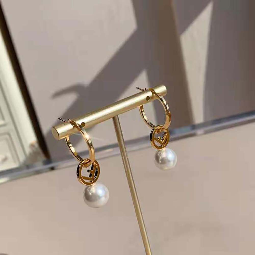 Bông tai Fendi F Is Fendi Earrings Gold-coloured