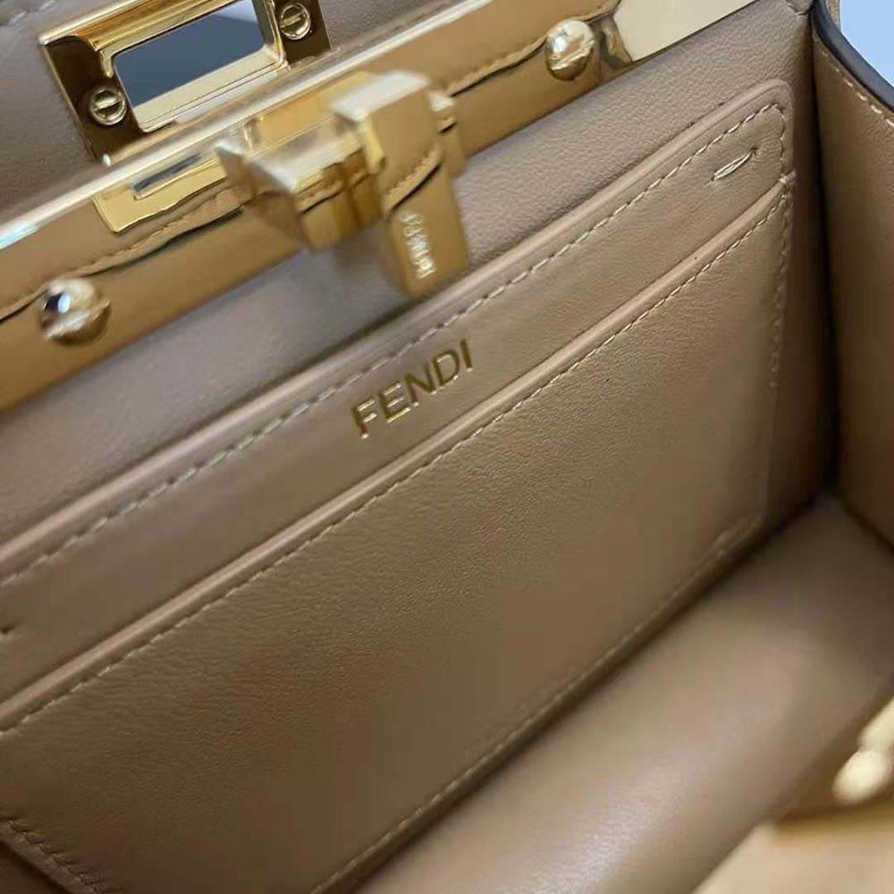 TÚI Fendi Women Peekaboo ISeeU Petite Beige Padded Nappa Leather Bag
