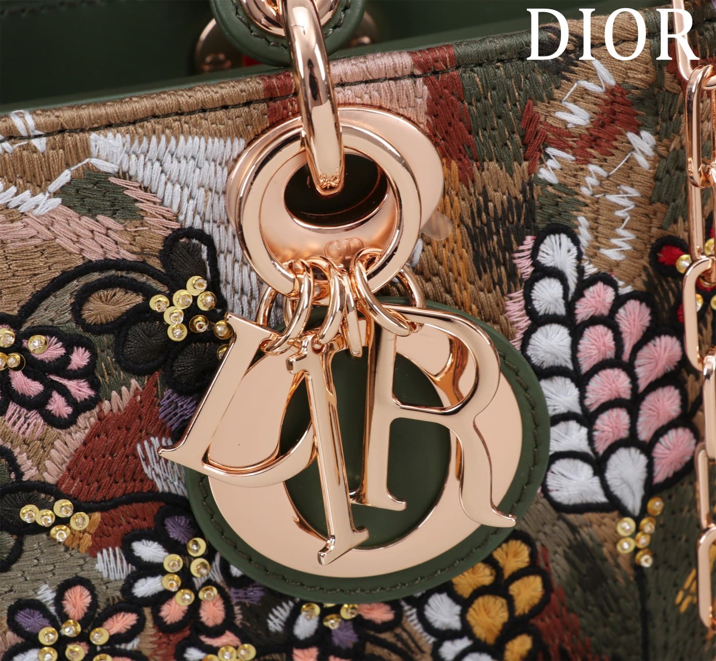 TÚI CHRISTIAN DIOR Lady-Joy embroidery flower colorful