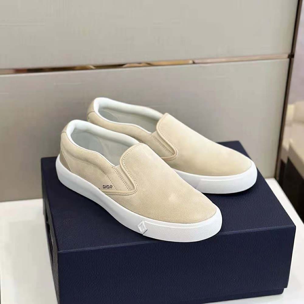 GIÀY DIOR B101 Slip-on Sneaker Beige Suede and Smooth Calfskin