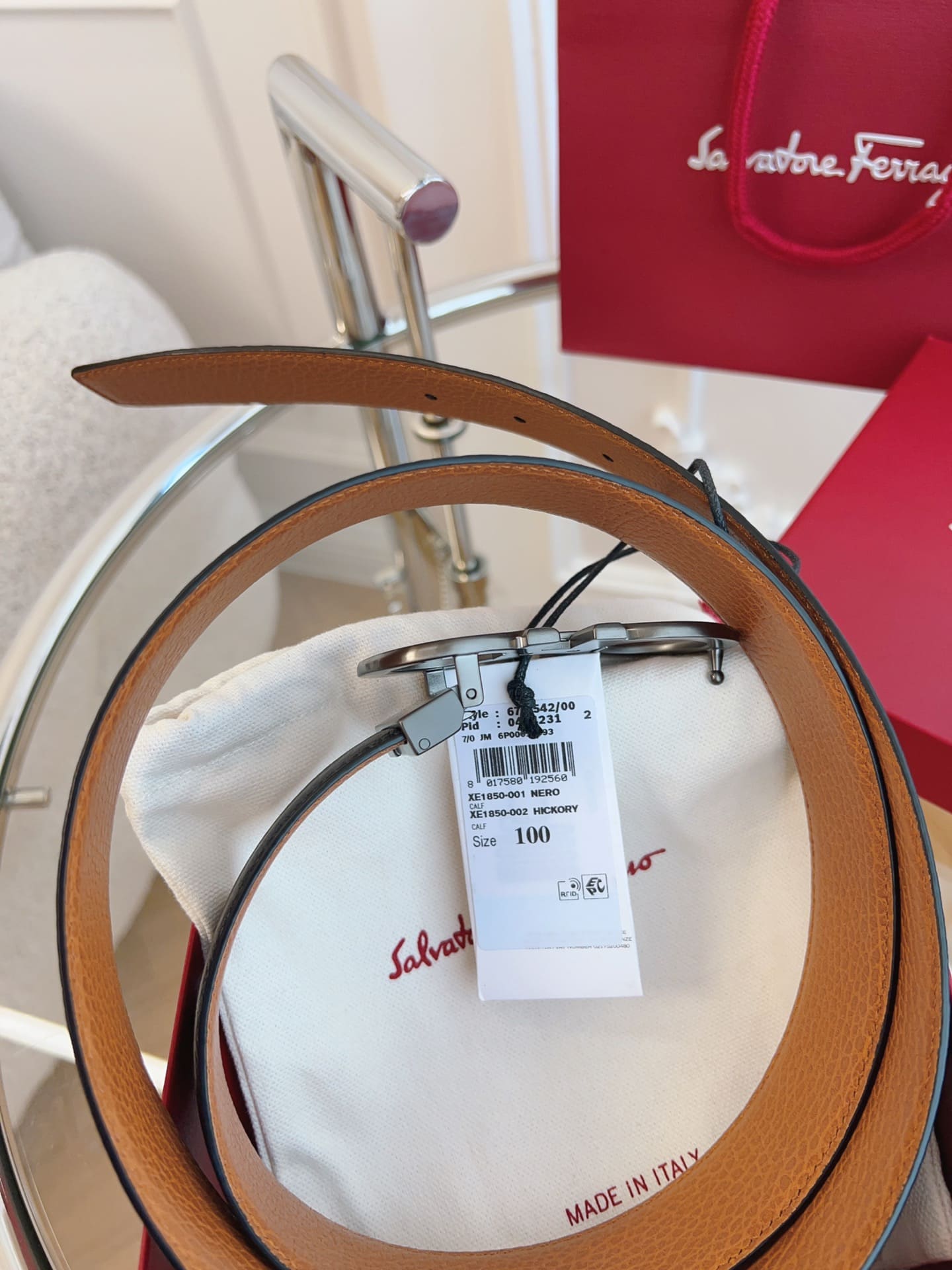 DÂY LƯNG Salvatore Ferragamo Adjustable Gancini Belt Khóa đen mờ