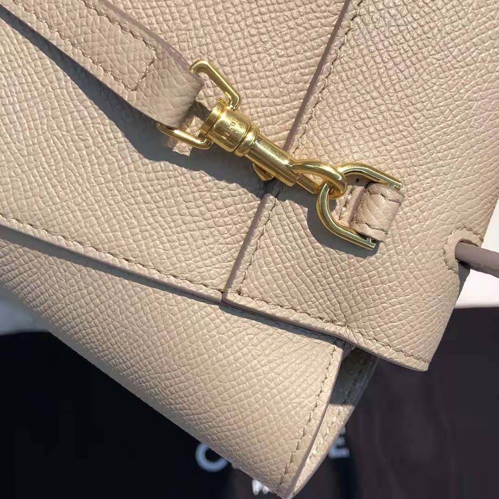 TÚI Celine Women Pico Belt Bag in Grained Calfskin-Beige