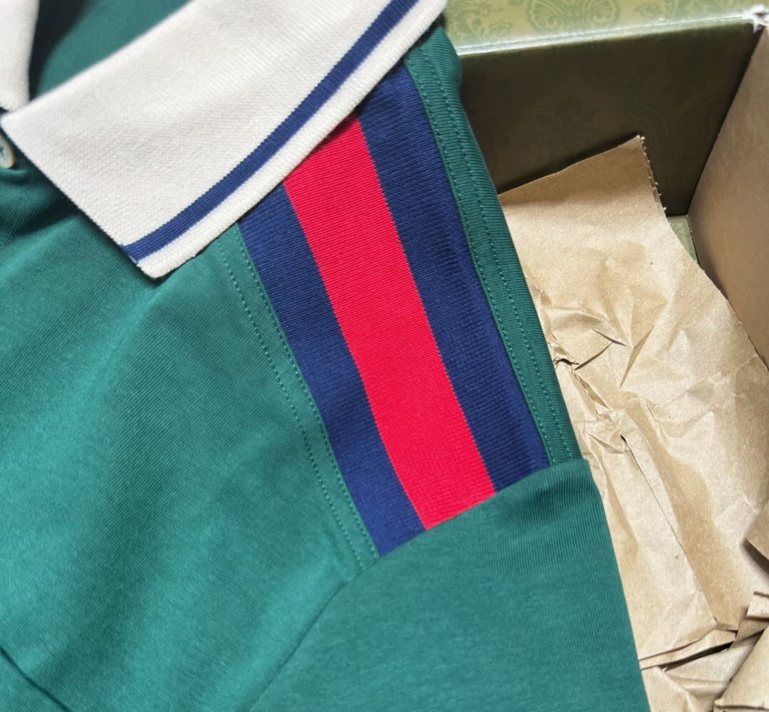 ÁO GUCCI GG POLO SHIRT MÀU XANH LÁ CÂY UNISEX