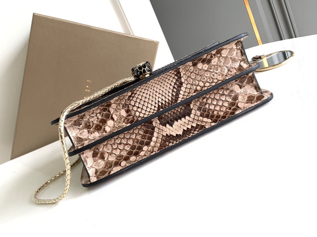 TÚI BVLGARI SERPENTI PYTHON SKIN DA TRĂN
