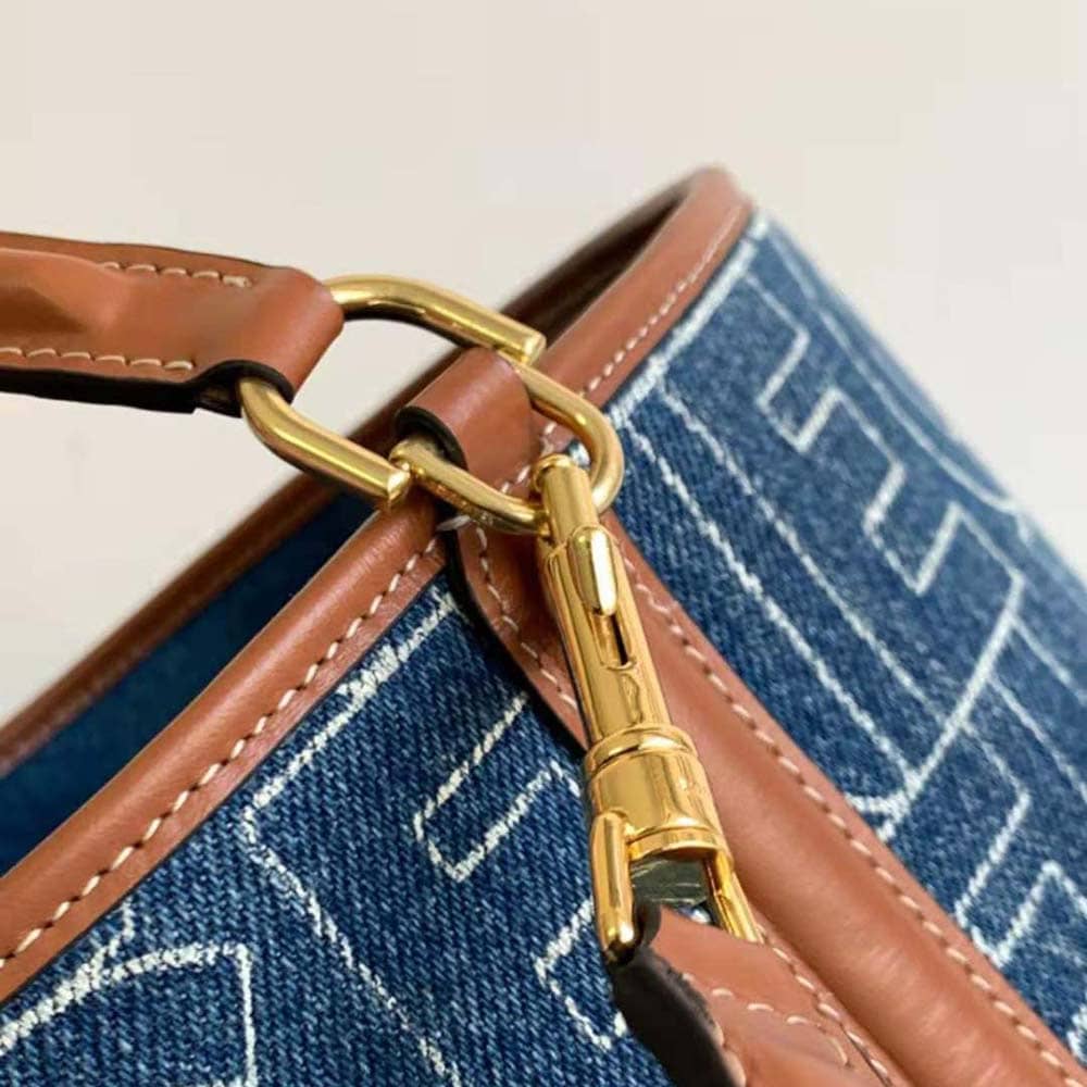TÚI Celine Women Bucket 16 Bag in Denim with Celine All-Over Print-Navy