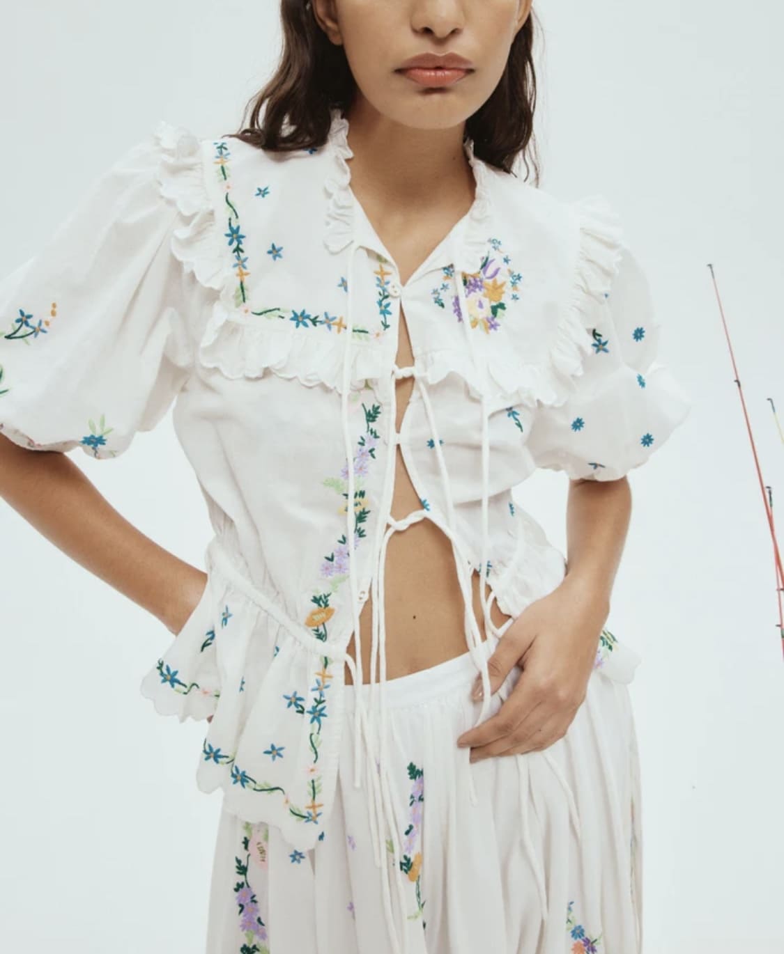 BỘ ALEMAIS HOA THÊU ALEMAIS IN COTTON High Classy