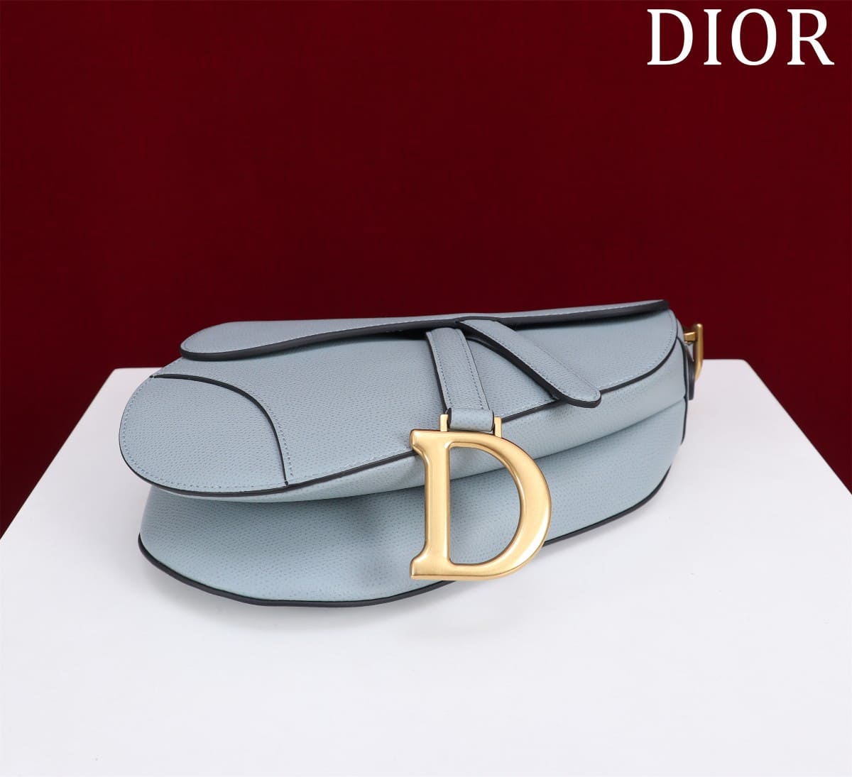 TÚI Dior Women Saddle bag in Calfskin-Blue Top Quality