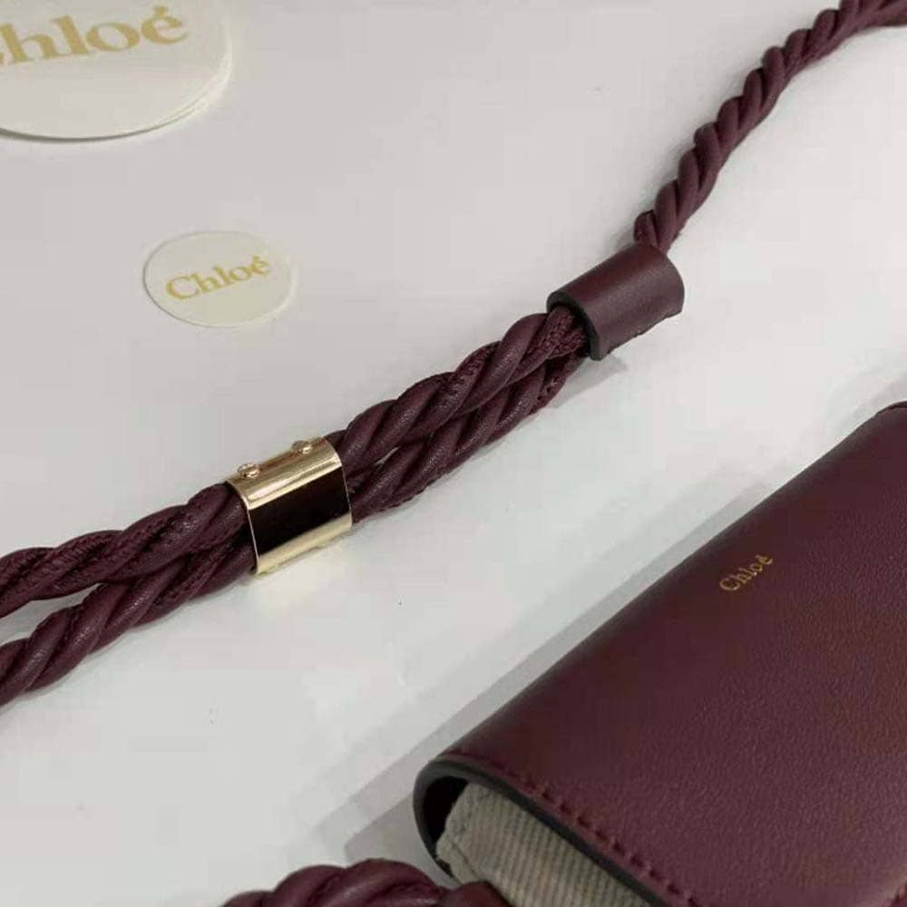 TÚI Chloe Women key Phone Pouch in Shiny Calfskin Leather