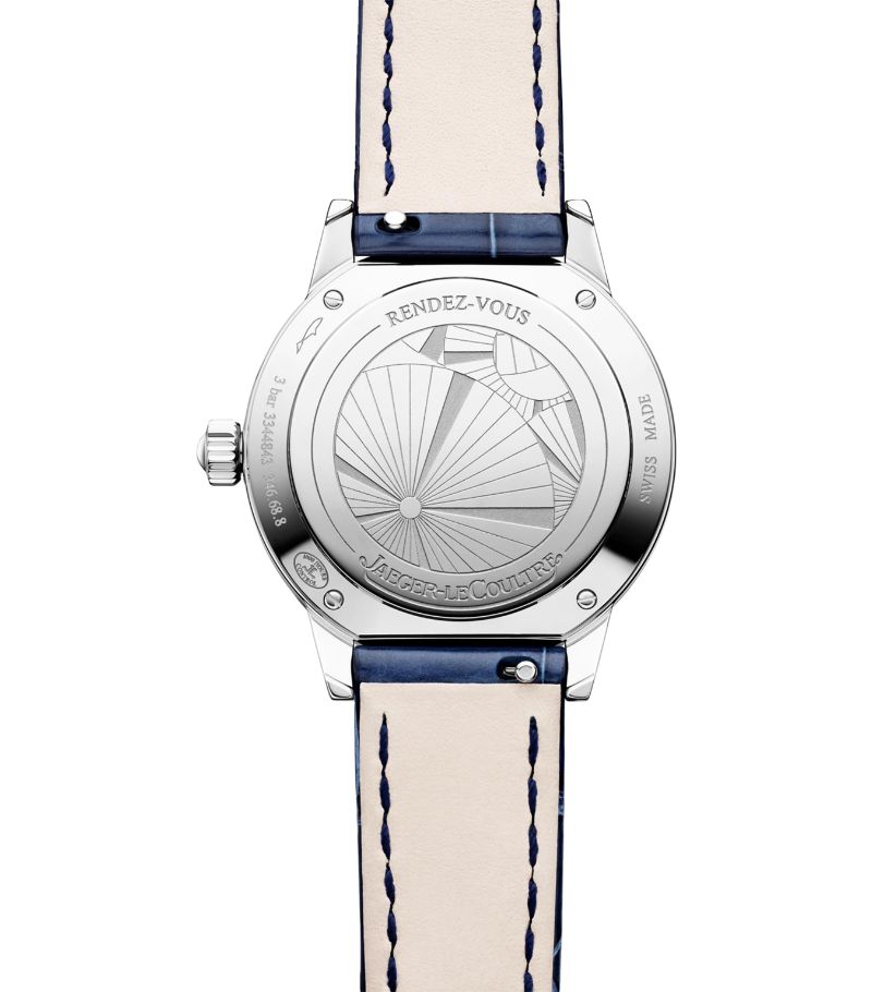 Đồng hồ JAEGER-LECOULTRE Stainless Steel and Diamond Rendez-Vous Date Watch 29mm mặt số màu trắng