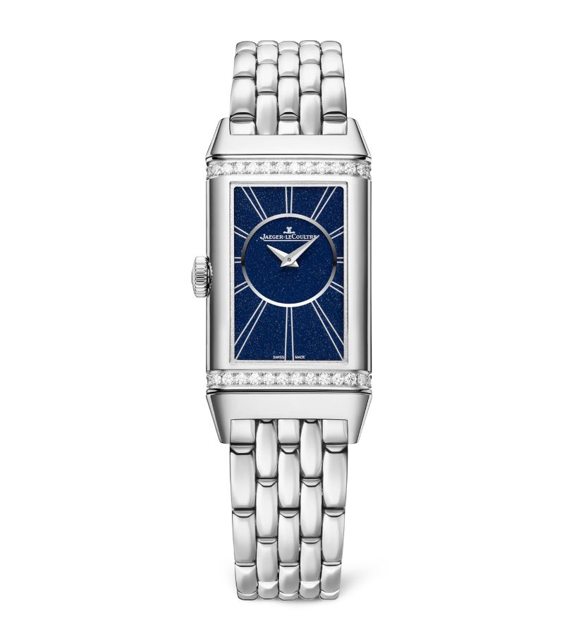 Đồng hồ JAEGER-LECOULTRE Stainless Steel and Diamond Reverso One Duetto 20mm mặt số màu trắng